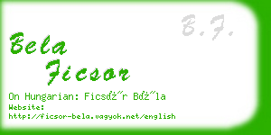 bela ficsor business card